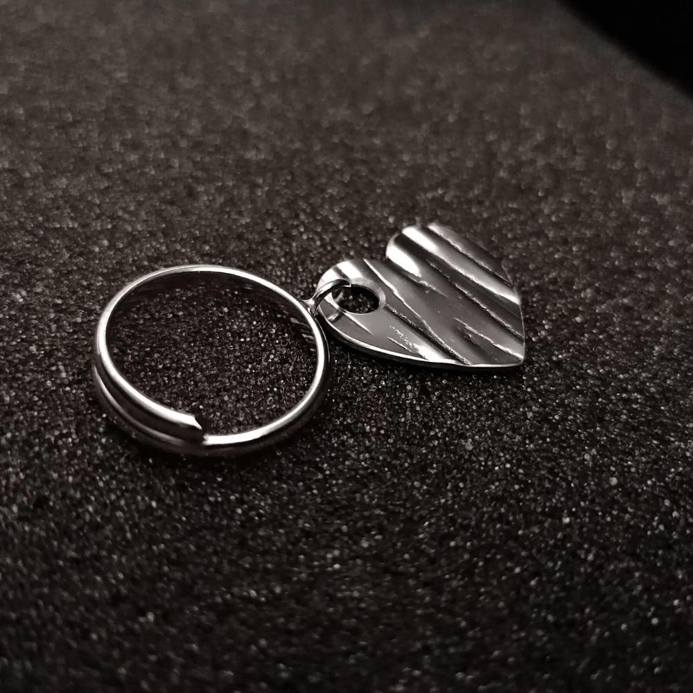 Cuore anello acciaio inox