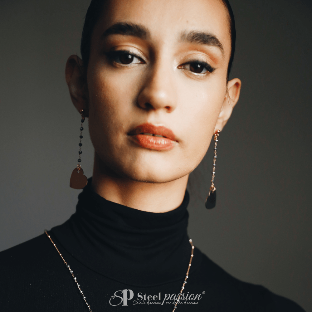 orecchini cuore inox