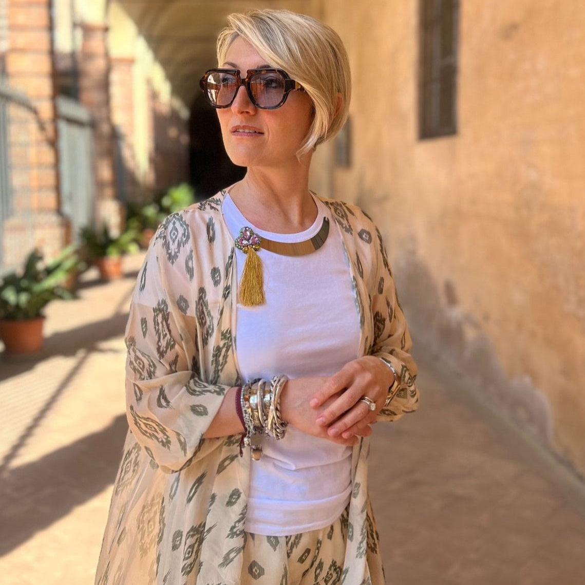 T-shirt dea cotone e acciaio