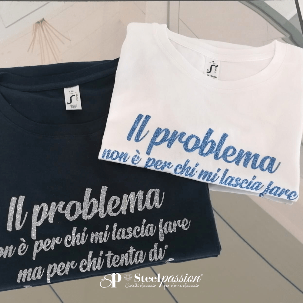 t-shirt donna blu e bianca