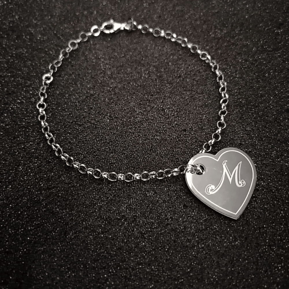 cuore inciso acciaio inox