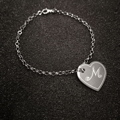 cuore inciso acciaio inox