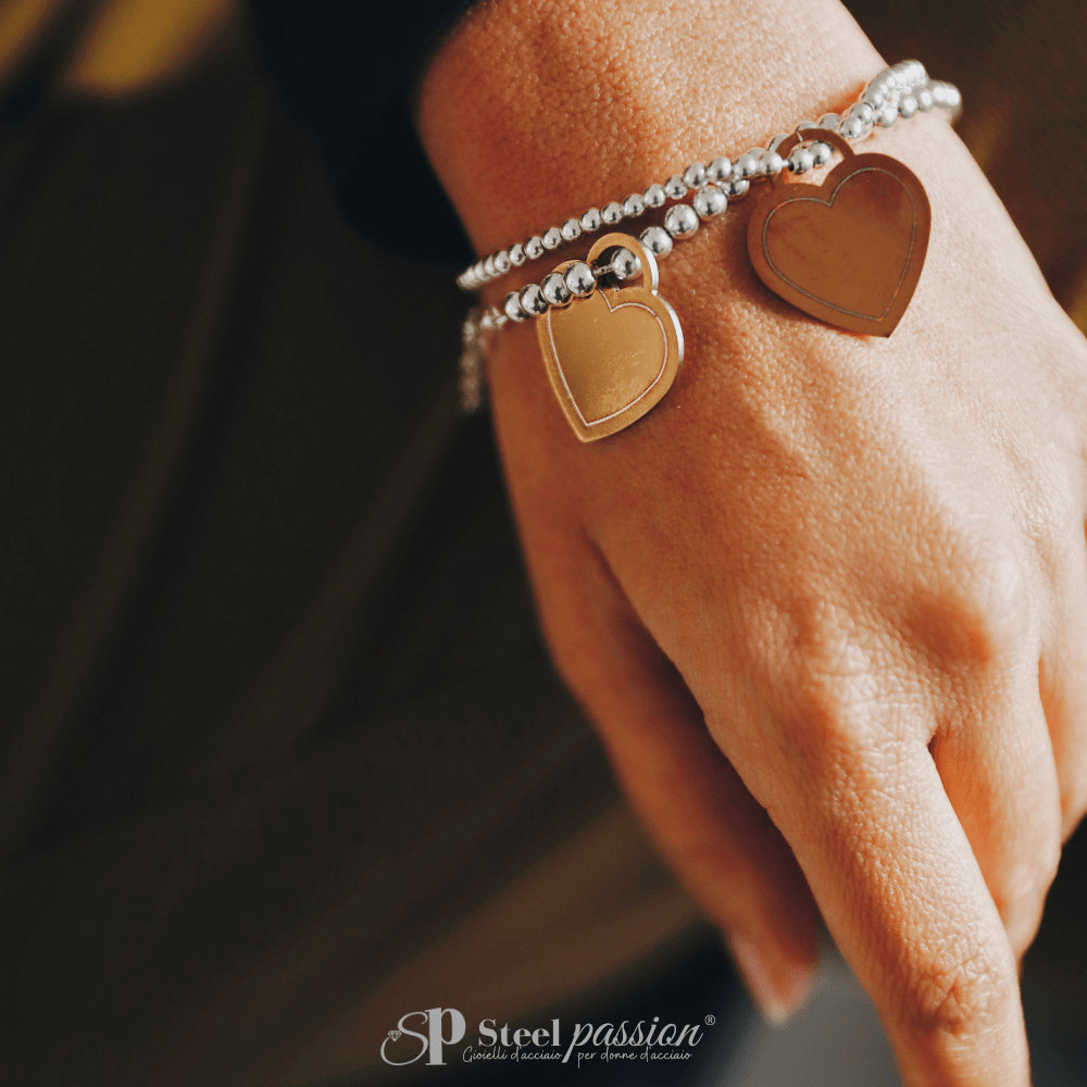 bracciale cuore inox