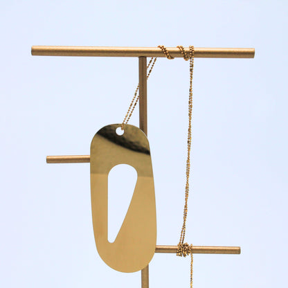 ciondolo acciaio inox gold catena