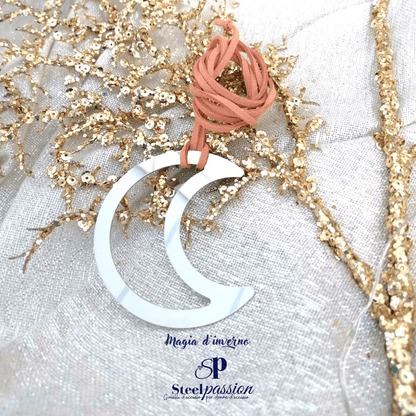 Ciondolo luna inox silver