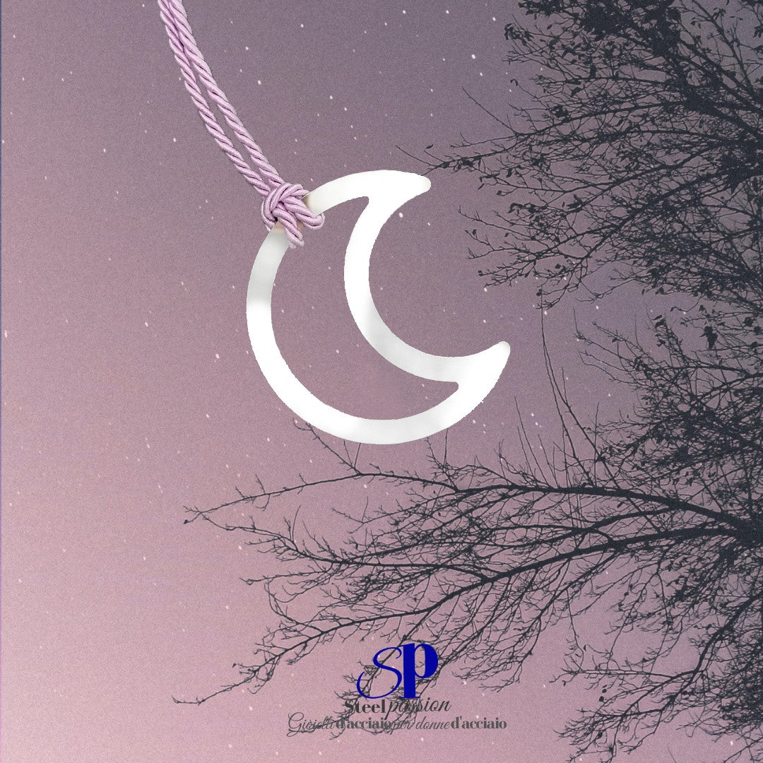 ciondolo luna acciaio inox
