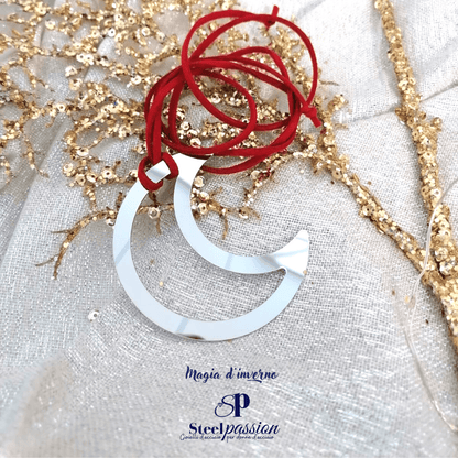 ciondolo luna acciaio argento