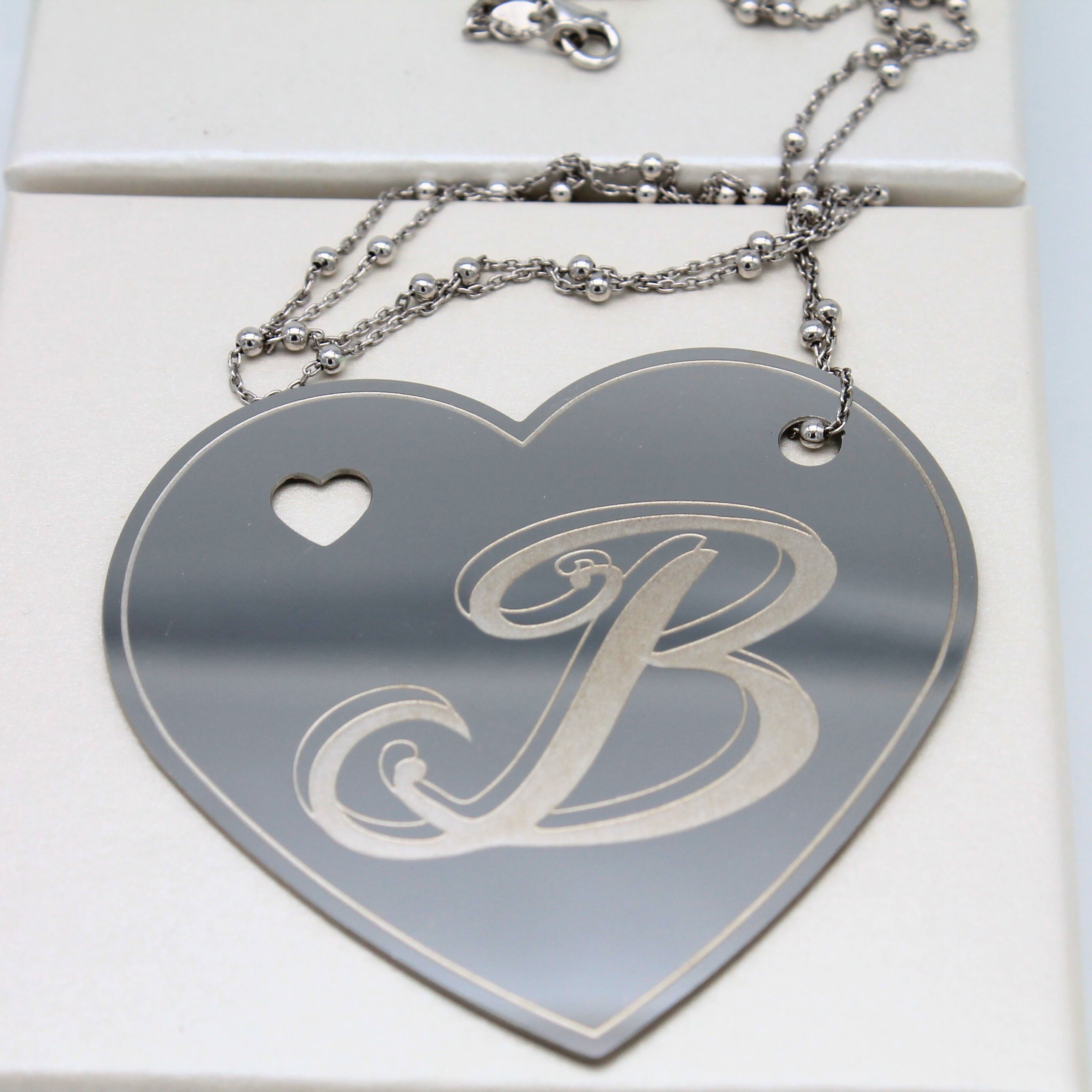 Collana ciondolo inciso acciaio inox