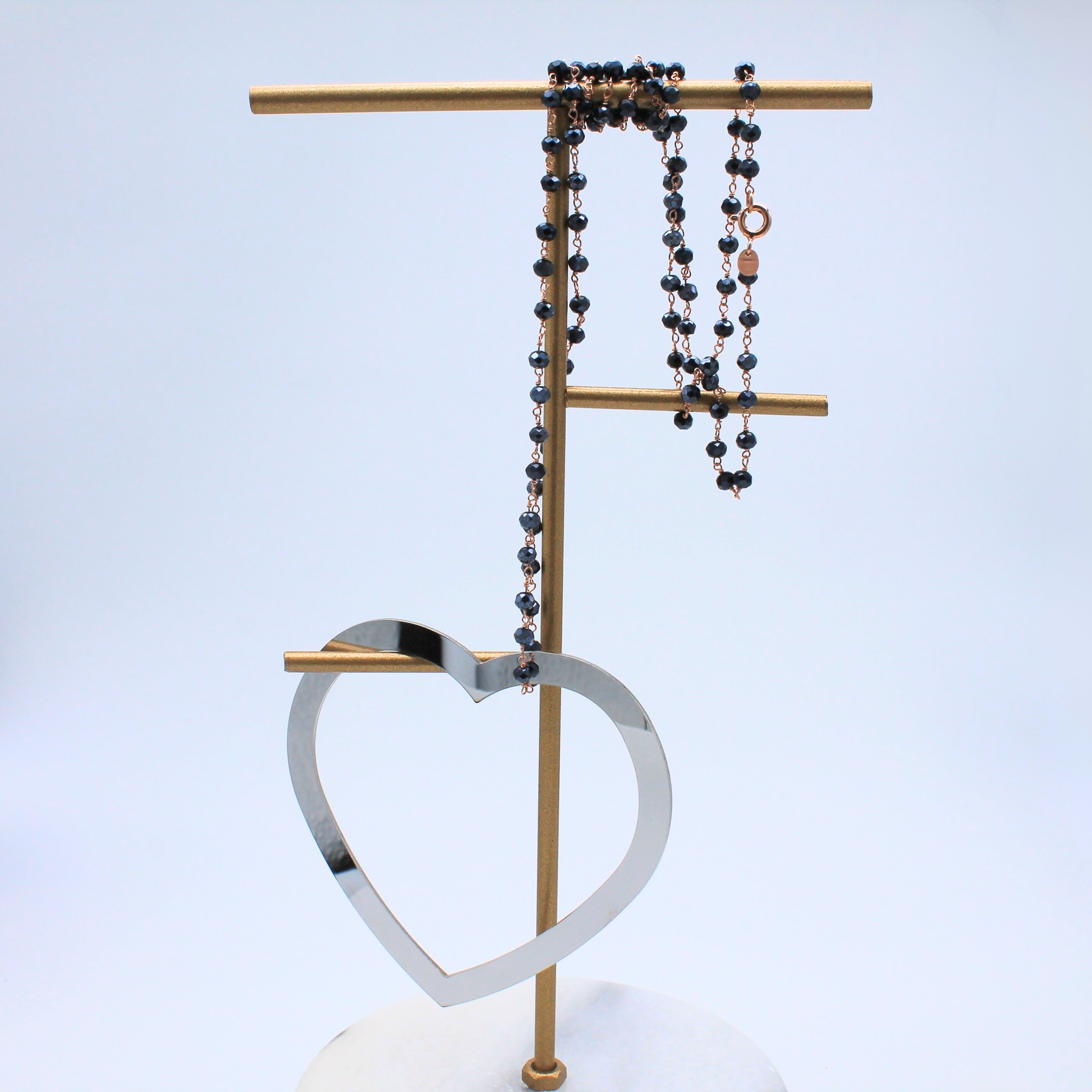 Ciondolo collana cuore acciaio argento