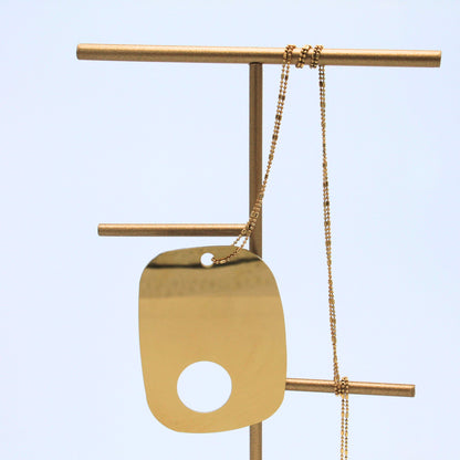 ciondolo inox gold con catena