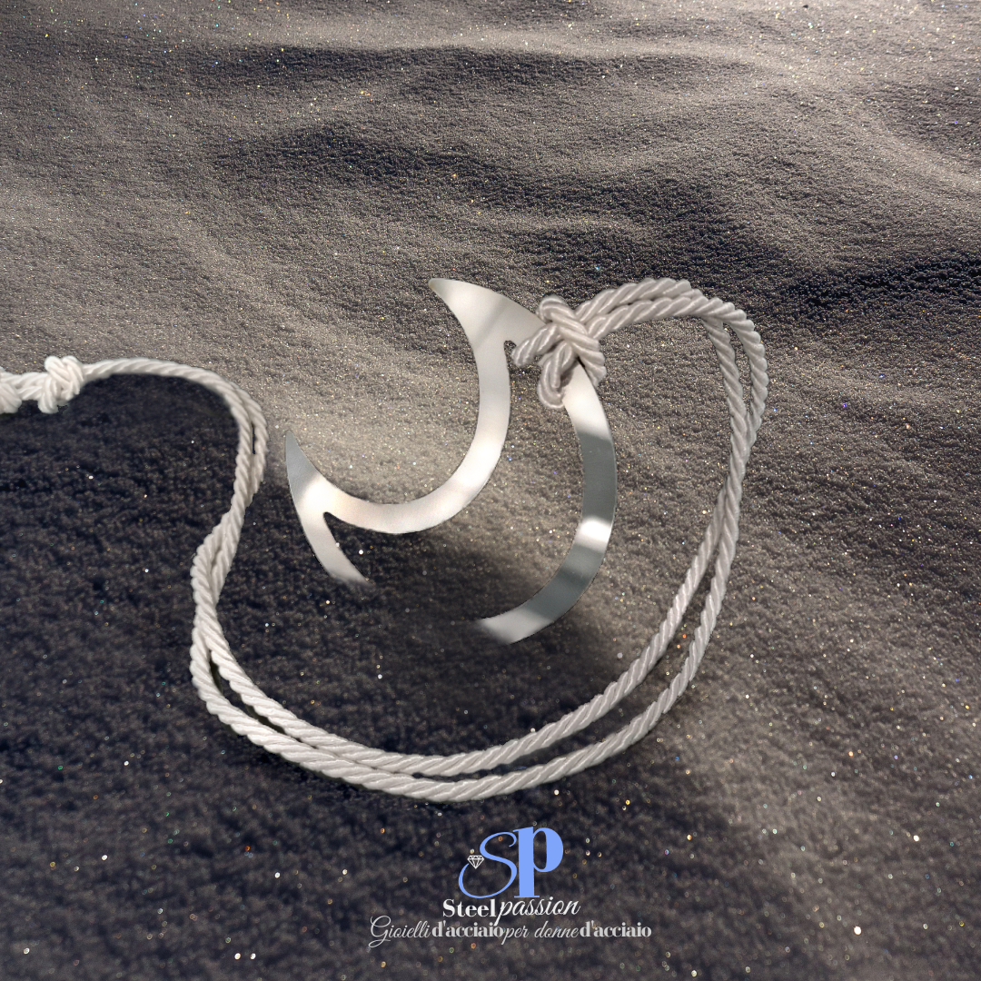 Ciondolo luna acciaio inox