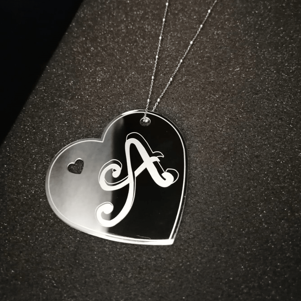 Collana ciondolo inciso acciaio inox