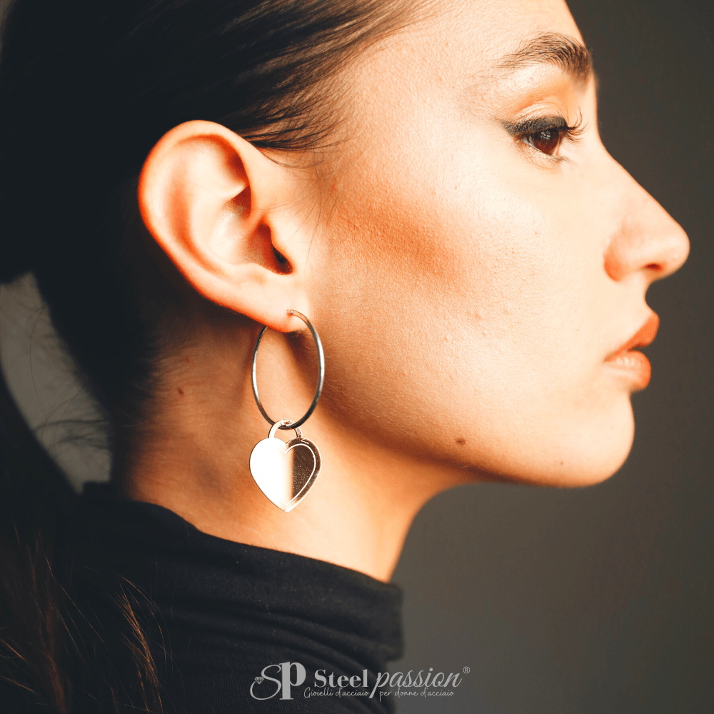cuore inox big hoop