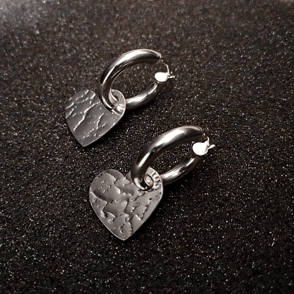 orecchini cuore acciaio inox
